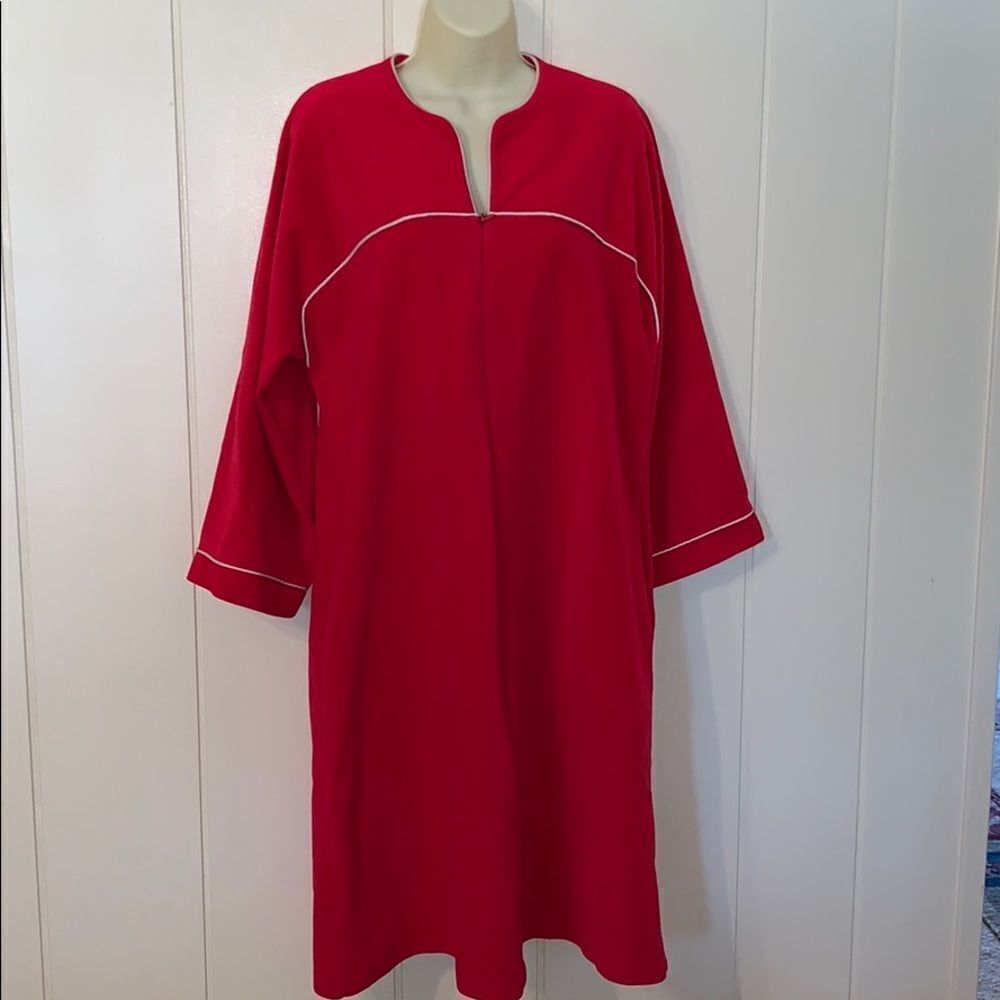 Vtg Vanity Fair red velour polyester zip u…